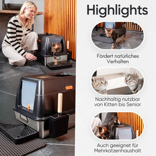 POOBOX® Katzenklo Edelstahl POOBOX