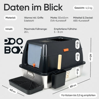 POOBOX® Katzenklo Edelstahl POOBOX