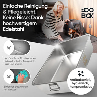 POOBOX® Katzenklo Edelstahl POOBOX