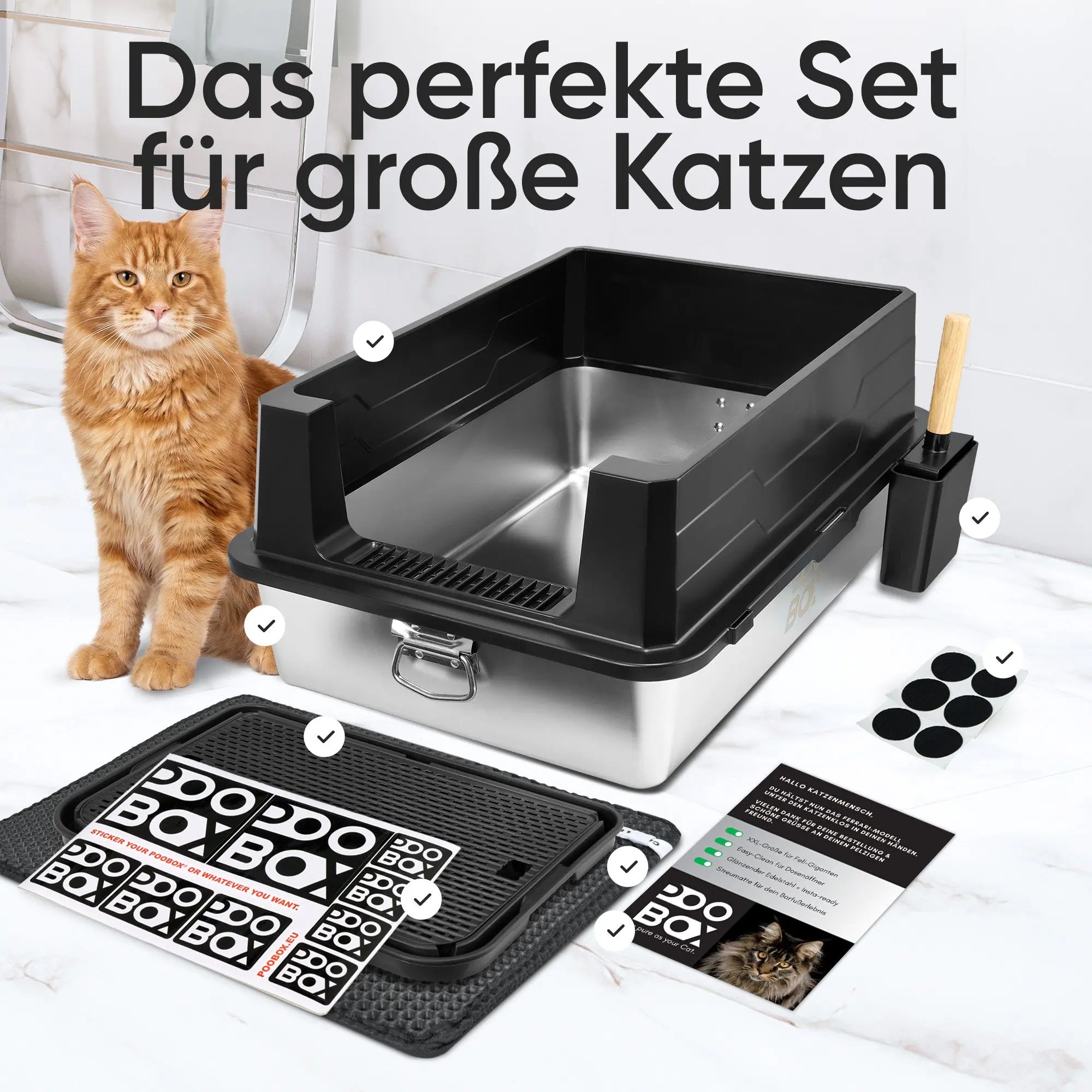 main coon katzentoilette Katzenklo Edelstahl XXL 70x50cm für große Katzen