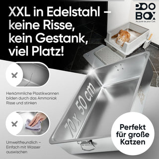 POOBOX® XXL Katzenklo Edelstahl POOBOX